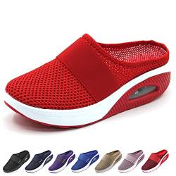 Orthopädische Schuhe Damen, Wmshoe Orthopädische Hausschuhe Für Frauen, Air Cushion Slip on Walking Shoes (Groß Rot, Adult, Women, Numeric_36, Numeric, eu_Footwear_Size_System, medium) von Chagoo