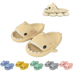 Sharky Chanclas,Cloud Shark Slides Hausschuhe Badepantoffeln Unisex süße Hai-Hausschuhe (Beige, adult, women, numeric_38, numeric_range, eu_footwear_size_system, numeric_39, medium) von Chagoo