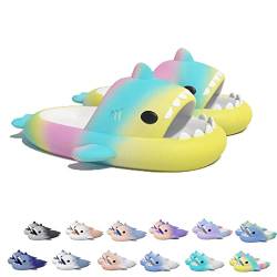 Sharky Chanclas,Cloud Shark Slides Hausschuhe Badepantoffeln Unisex süße Hai-Hausschuhe (Yellow&green&pink, adult, women, numeric_42, numeric_range, eu_footwear_size_system, numeric_43, medium) von Chagoo