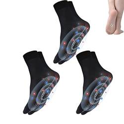 Turmalin Ionic Body Shaping Stretch-Socken, 3 Paar schlankmachende Akupressur-Selbsterwärmungs-Fußmassagesocken (Black) von Chagoo