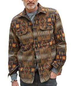 Chahuer Herren Retro Print Jacke Mantel Herbst Winter New Middle East Ethnic Print Reversjacke Farbe1 3XL von Chahuer