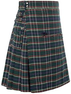 Schottischer traditioneller Karierter Kilt für Herren Irish Tartan Combat Punk Goth Highland Rock von Chahuer