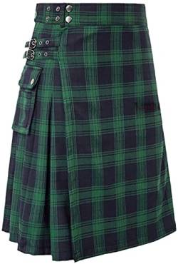 Schottischer traditioneller Karierter Kilt für Herren Irish Tartan Combat Punk Goth Highland Rock von Chahuer