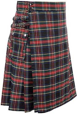 Schottischer traditioneller Karierter Kilt für Herren Irish Tartan Combat Punk Goth Highland Rock von Chahuer