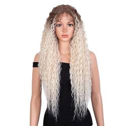 Spitzenperücken for Damen, langes lockiges Haar, Chemiefaser-Perücken, vollständiger Kopfbedeckung, stilvolles Pendler-Shopping-Trend-Perücke-Geschenk (Color : 1, Size : 1) von ChaiRy