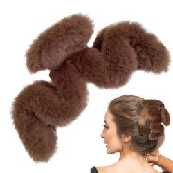 Flauschige Haarklammer | Plüsch-Haarspangen in gewellter Form - Haarschmuck für Frauen und Mädchen, große Klammerklammer für dünnes/mitteldickes Haar für den täglichen Gebrauch, niedliche Chaies von Chaies
