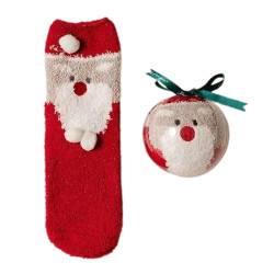 Flauschige Socken Weihnachten | Weiche Weihnachtssocken - Wintersocken, Thermosocken zum Schlafen im Innenbereich, für Damen und Mädchen, Weihnachtsgeschenke Chaies von Chaies