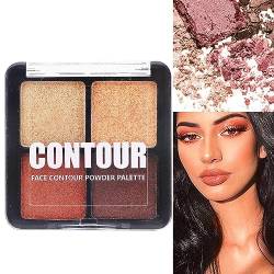 Lidschattenpalette für Frauen - 4 Farben mischbare helle Make-up-Palette,Kompakte, farbenfrohe Lidschattenpalette, langlebige, hochpigmentierte Lidschattenpalette, Kosmetik mit lebendigen Chaies von Chaies