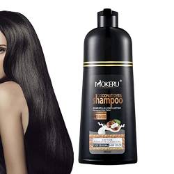 Schwarzes Haarfärbe-Shampoo | 500 ml langanhaltendes Kokosnuss-Farbshampoo für Männer und Frauen - Schnell wirkende, nicht verblassende Haarfarbe mit antihaftbeschichteter Kopfhaut – schützt Chaies von Chaies