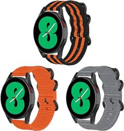 Chainfo Uhrenarmband kompatibel mit Galaxy Watch 4 / Watch 4 Classic/Watch 5 / Watch 5 Pro Watchband Nylon Sport Outdoor NO220907 (20mm, G [Pack of 3]) von Chainfo