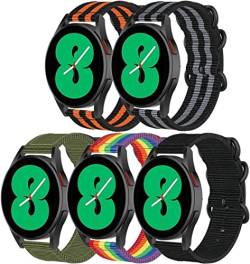 Chainfo Uhrenarmband kompatibel mit Galaxy Watch 4 / Watch 4 Classic/Watch 5 / Watch 5 Pro Watchband Nylon Sport Outdoor NO220907 (20mm, H [Pack of 5]) von Chainfo