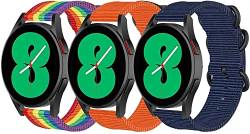 Chainfo Uhrenarmband kompatibel mit Galaxy Watch 4 / Watch 4 Classic/Watch 5 / Watch 5 Pro Watchband Nylon Sport Outdoor NO220907 (20mm, J [Pack of 3]) von Chainfo