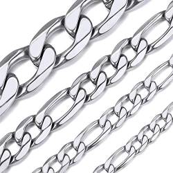 ChainsHouse 13mm Breit 45cm Silber Figarokette ohne Anhänger mit Geschenkebox für Ihre Liebe von ChainsHouse