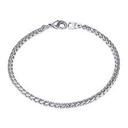 ChainsHouse 3MM Weizenkette für damen, Edelstahl armband mit Geschenkebox für damen und Mädchen von ChainsHouse