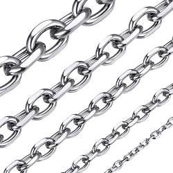 ChainsHouse 5mm breit Unisex Rolo Collier edelstahl Geliederkette mit Schmuckbox für Frauen und Männer von ChainsHouse