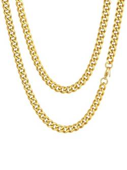 ChainsHouse 6mm Breit 55cm Fashion Gliederkette Hip pop Stil Kette mit Karabinerverschluss für Herren und Männer von ChainsHouse