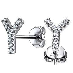 ChainsHouse 925 A Silber Alphabet Ohrstecker mit Geschenkebox Initialer Letter Y Ohrschmuck mit Geschenkebox für Geburtstag Weihnachten Valentinstag von ChainsHouse