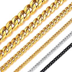 ChainsHouse 9mm Breit 66cm Fashion panzerketten für damen hochwertige Schmuckkette gold plattiert Halskette für Hip pop Rapper Punk fans von ChainsHouse