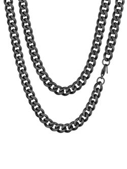 ChainsHouse 9mm Breit 66cm Halskette ohne Anhänger Punk Halskette Kubanische Männer Gliederkette mit hochwertigem Karabinerverschluss von ChainsHouse