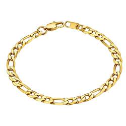 ChainsHouse Figarokette gold Armband 19cm Männer Jungen Armbänder 6mm Herren Armskette für Party Jeden Tag von ChainsHouse