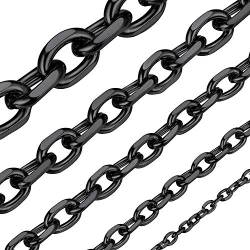 ChainsHouse Schwarz 7mm breit 71cm lang rapperkette aus Edelstahl hippopkette für Männer und Jungen von ChainsHouse