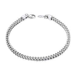 ChainsHouse Silber Herren Armband Edelstahl Franco Armbänder 21cm Herren Armskette für Herren und Männer von ChainsHouse