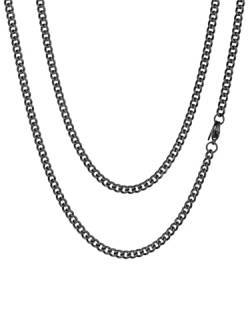 ChainsHouse Silberkette herren kubanische collier 3mm breit 61cm lang kubanischekette herren von ChainsHouse