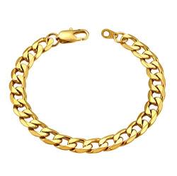 ChainsHouse Vergoldet Armskette Herren Damen Armschmuck 21CM lang Armbänder Herren für Damen und Herren von ChainsHouse