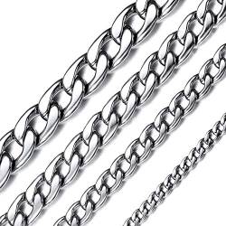 ChainsHouse hochwertige Panzerkette 30inch 15mm Breit Silber Edelstahl Halskette mit Karabinerverschluss für cool Jungen und Mädchen von ChainsHouse