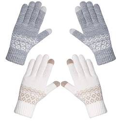 Chalier Fashion Handschuhe Damen Winter Warme Touchscreen Winterhandschuhe Schnee Blume Druck halten warm mit Kaschmir für Frauen und Männer MEHRWEG von Chalier Fashion