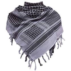 Chalier Fashion Shemagh Palästinenser Tuch 100% Baumwolle Militär Tactical Desert Schal Arabischer Wüsten Schals Unisex Halstuch Kopftuch Herrn und Damen MEHRWEG von Chalier Fashion