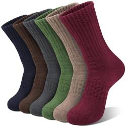 Chalier Finery 6 Paar WolleSocken Damen Socken, Frauen Baumwolle Sport Socken Dicke Thermosocken Geschenk f¨¹r Damen im Winter von Chalier Finery