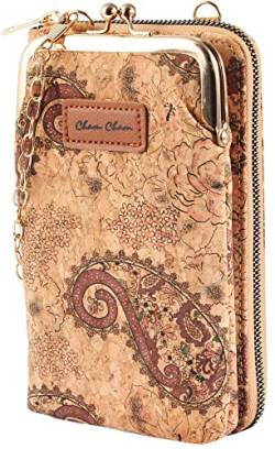 Cham Cham Handy-Mehrzweck-Tasche unter 8 Zoll mit Geldbörse Kork 19 x 11,5 x 4,5 cm Retro Brieftasche 3610004 (Mehrfarbig Ornament) von Cham Cham