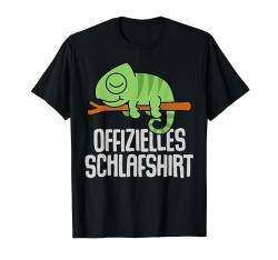 Offizielles Schlafshirt Pyjama Nachthemd Chamäleon Geschenk T-Shirt von Chamäleon Fun Geschenkidee Langschläfer Faulenzer