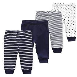 Baby Unisex Leggings Trousers Multicoloured Cotton Pants for Newborn Boys and Girls 4 Pack 0-24 Months von Chamie