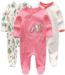 Chamie Baby Strampelanzug, langärmelig, für Jungen und Mädchen, Baumwolle, 0-3 m/3-6 m/6-9 m/9-12 m Gr. 6 Monate, Design7 von Chamie