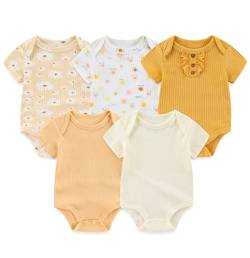 Chamie Newborn Baby Bodysuit Kurzarm für Baby Jungen und Mädchen 0-12M, 5er Pack von Chamie