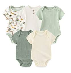 Chamie Newborn Baby Bodysuit Kurzarm für Baby Jungen und Mädchen 0-12M, 5er Pack von Chamie