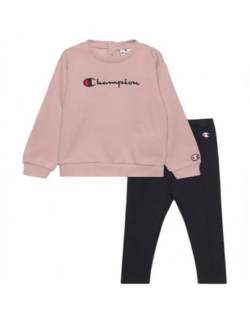 Champion Baby-Mädchen Legacy American Classics Td Ultralight Powerblend Fleece Crewneck komplett, Rosa/Nero, 74 von Champion