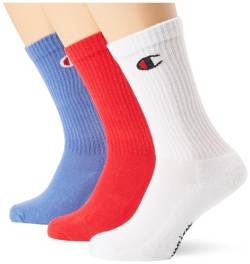 Champion Core 3PP Crew Socken, Rot/Weiß/Blau (RS032), 43-46 Unisex - Erwachsene, Rot/Weiß/Blau (RS032) von Champion