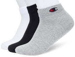 Champion Core Socks 3PP Quarter, Grau (Helle Melange), 43-46 EU (9-10.5 UK) Unisex - Erwachsene -FW23, Grigio (Melange Chiaro) von Champion