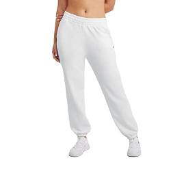 Champion Damen, Powerblend, übergroße Sweatpants, Bequeme Sweatshirts für Frauen, 73,7 cm Trainingshose, weiß, L von Champion