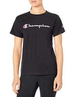 Champion Damen, klassisches, bequemes (Übergröße erhältlich) T-Shirt, Schwarze Schrift, Groß von Champion