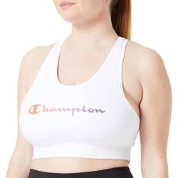 Champion Damen Athletic C Quick Dry Two-Tone Logo Sport-BH, Weiß, M von Champion