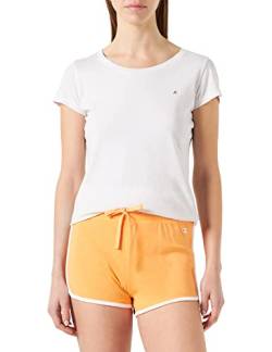 Champion Damen Legacy American Classics Soft Cotton 1x1 Rib Small C-Logo Shorts, Orange, XS von Champion