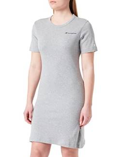 Champion Damen Legacy American Classics Soft Cotton 1x1 Rib Small Logo Slim Kleid, Light Melange Grey, Medium von Champion