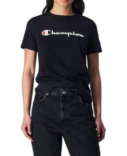 Champion Damen Legacy American Classics W-Light Cotton Jersey S-s Regular Crewneck T-Shirt, Schwarz, Small von Champion