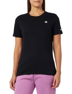 Champion Damen Legacy Basics W-Light Cotton Jersey S-s Regular Crewneck T-Shirt, Schwarz, Large von Champion