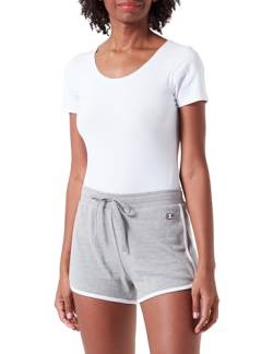 Champion Damen Legacy Icons Tonal Logo W-Soft Cotton 1x1 Rib Shorts, Hellgrau meliert, M von Champion