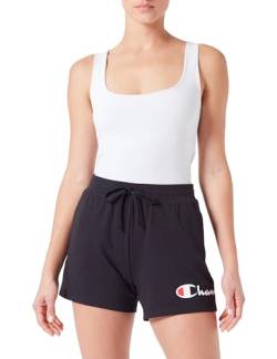 Champion Damen Legacy Icons W-Contrast Logo Cotton Lycra Shorts, Schwarz, XL von Champion